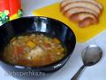 Chicken soup with barley and lentils