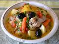 Vegetable stew with chicken and pickled lemons