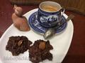 Chocolate compliment with oatmeal for coffee and tea without baking