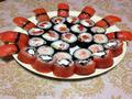Homemade rolls and nigiri