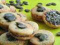 Shortbread biscuits with marzipan and pumpkin seeds (Kurbiskernkekse)