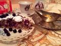 Pancakes with cottage cheese and black currant (Topfenpalatschinken)
