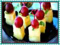 Canapes with cheese and pineapple