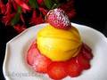 Strawberry dessert with mango