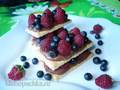 Millefeuille with wild berries and chocolate cream