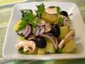 Potato salad with raw mushrooms