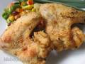 Grilled chicken wings in corn breading