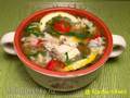 Fish soup with rice and bell pepper (from navaga or any fish)