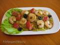 Tagliolini with shrimps and pesto sauce (gas panel)