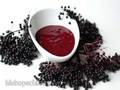 Dessert cold black elderberry soup