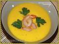 Pumpkin puree soup with shrimps (Vitek VT-2620 soup blender)