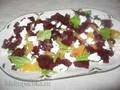 Salad with feta cheese, beetroot and orange