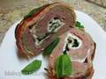 Meat roll with cheese and spinach