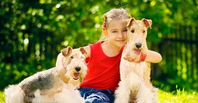 Child and four-legged friend