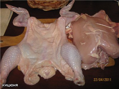 Pollo ripieno di frittelle