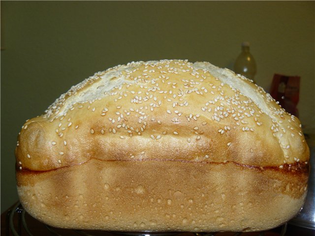 Pan de masa madre francesa en una panificadora