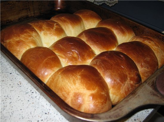 High-calorie buns (GOST recipe in a bread machine)