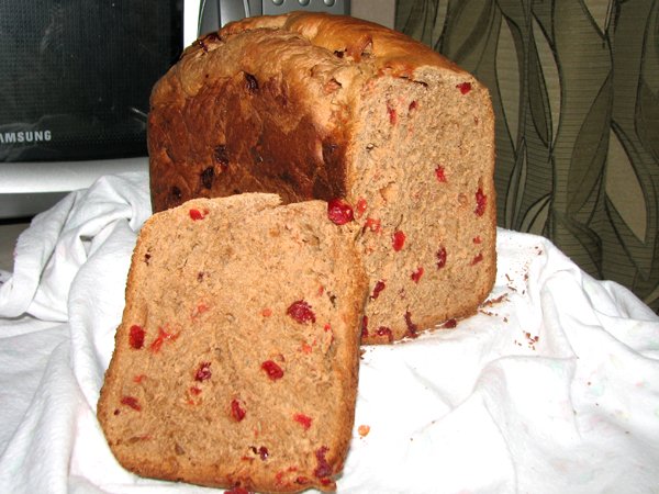 Cottage cheese and chocolate sweet bread (bread maker)