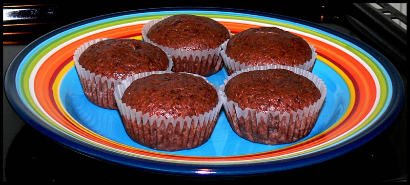 Chocolate muffins with rum