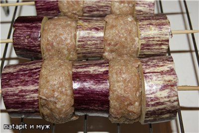 Shashlik-kebab met aubergine. (Voor ons liefhebbers)