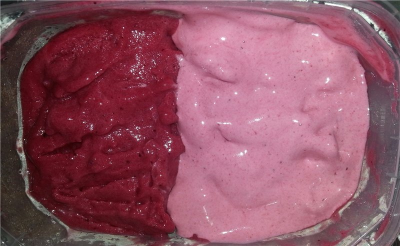 Fruit and berry ice cream