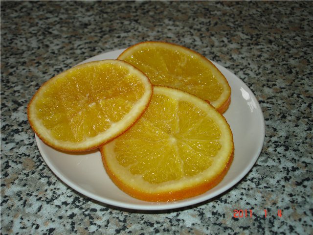 Chocolate-glazed oranges