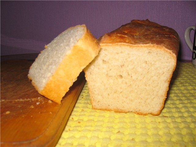 Pan de trigo sobre kéfir con queso en una panificadora