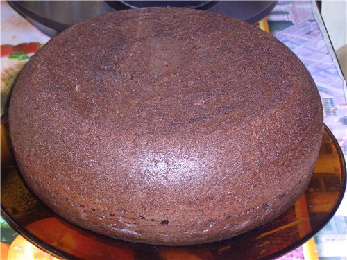 Chocolate cake on boiling water