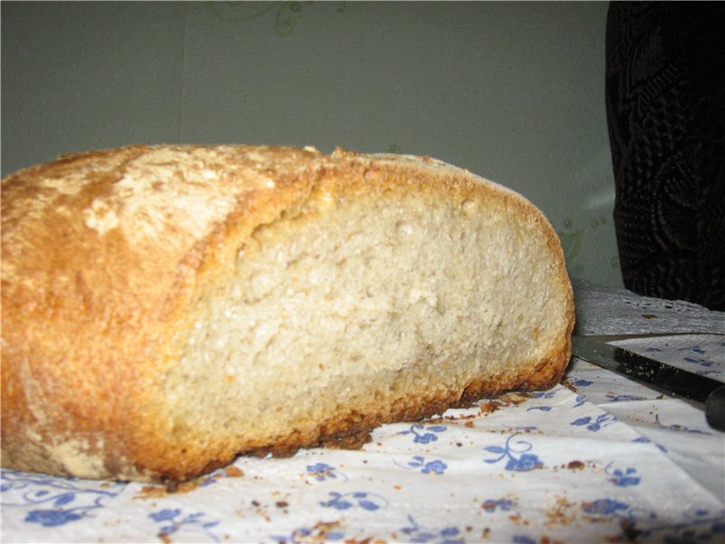 לחם מחיטה מלאה עם מחמצת (בתנור)