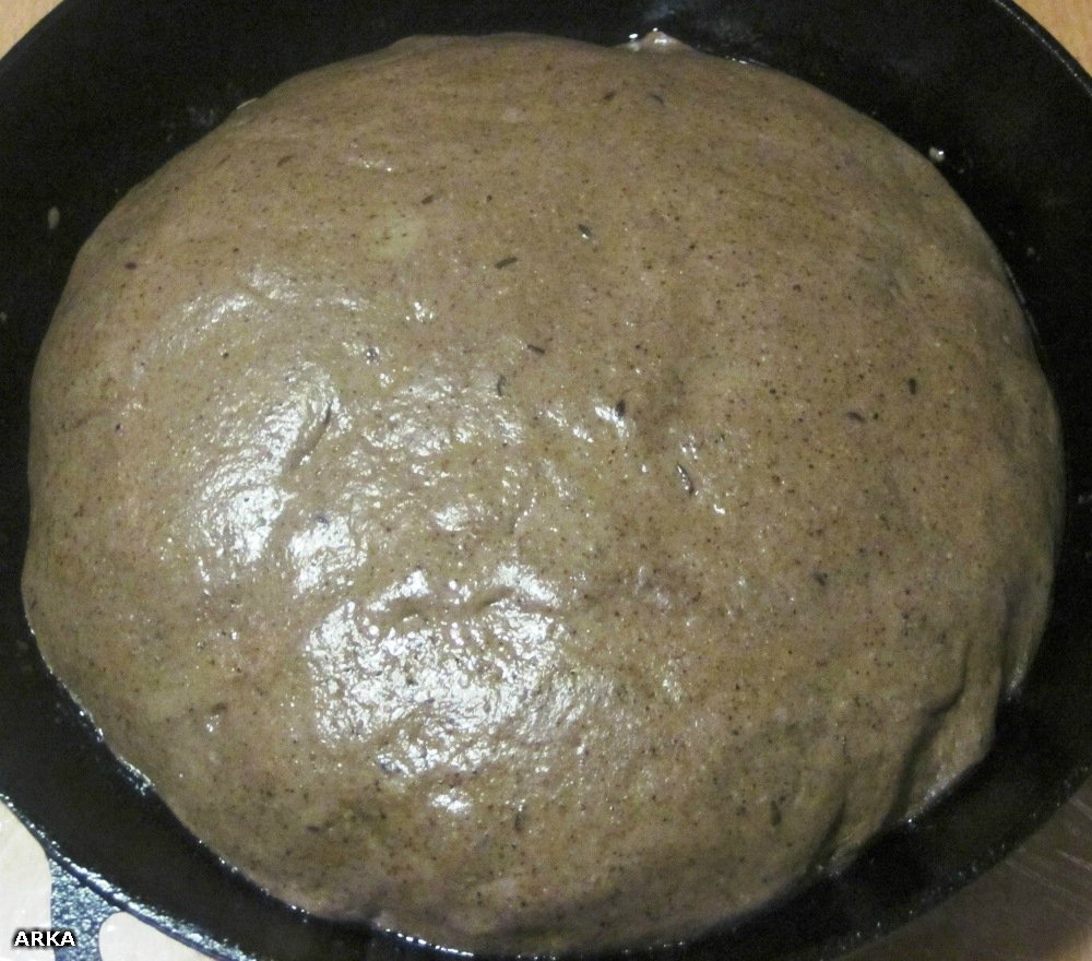 Rustic custard bread with leaven