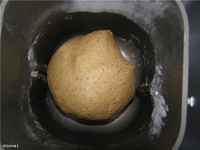 Black rye bread in a bread maker