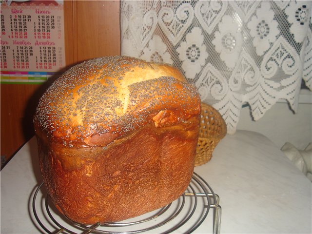 Bollo Cherkizovskaya de acuerdo con GOST en una máquina de pan