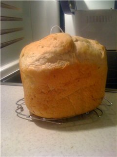 לחם עם קמח שיפון וזרעי קימל בתוך יצרנית לחם