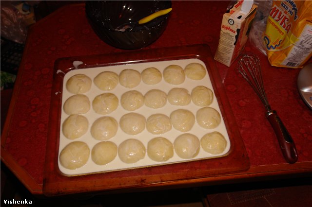 Buchteln buns (Buchtel) with cream filling