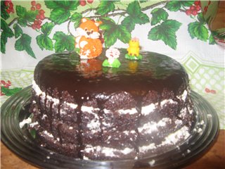 עוגת שוקולד על מים רותחים