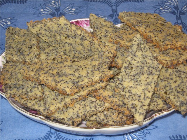 Cookies with poppy seeds and rosemary