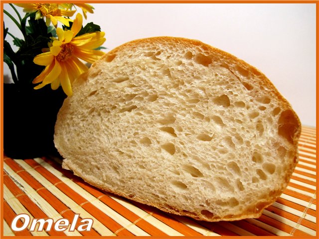 Pan de trigo de fermentación larga (horno)