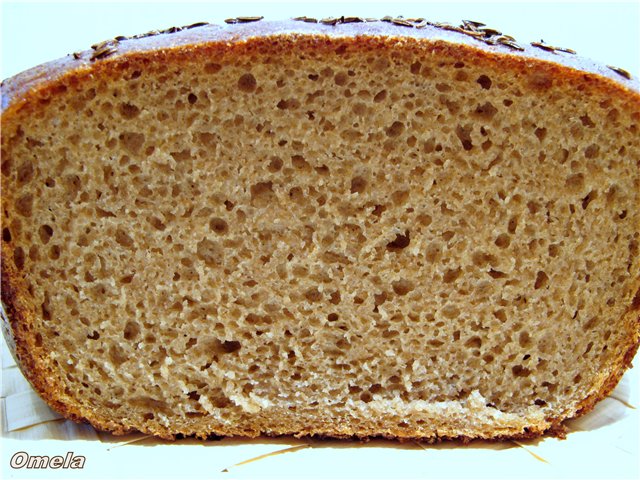 Rye bread with beer and sourdough