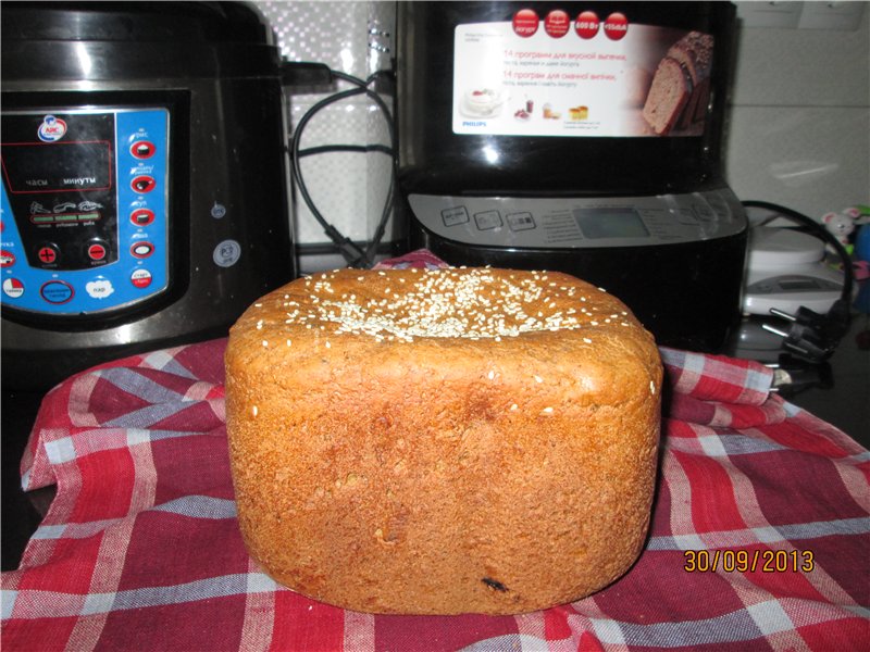 Chleb pszenno-żytni ze śliwkami i pestkami dyni dla Panasonic (SD-2502)