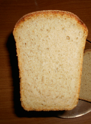 Sourdough wheat bread in a bread maker