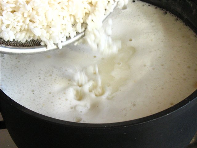 Pudding ryżowy z mlekiem sojowym z wanilią i śliwkami.