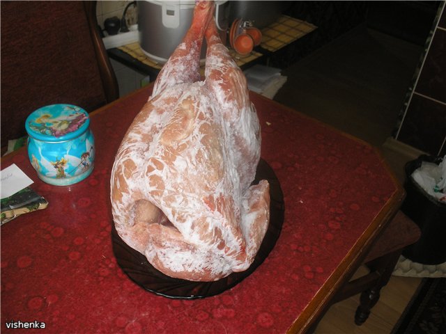 Chicken in caraway dough
