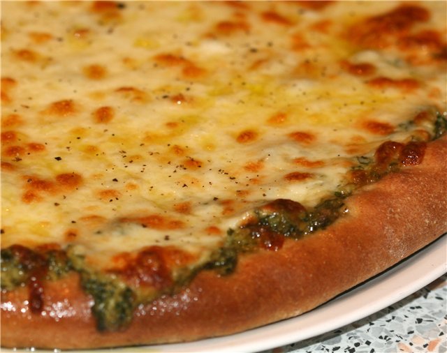 Pizza with anchovy butter