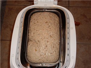 Zuurdesem tarwe-roggebrood met gedispergeerd graan