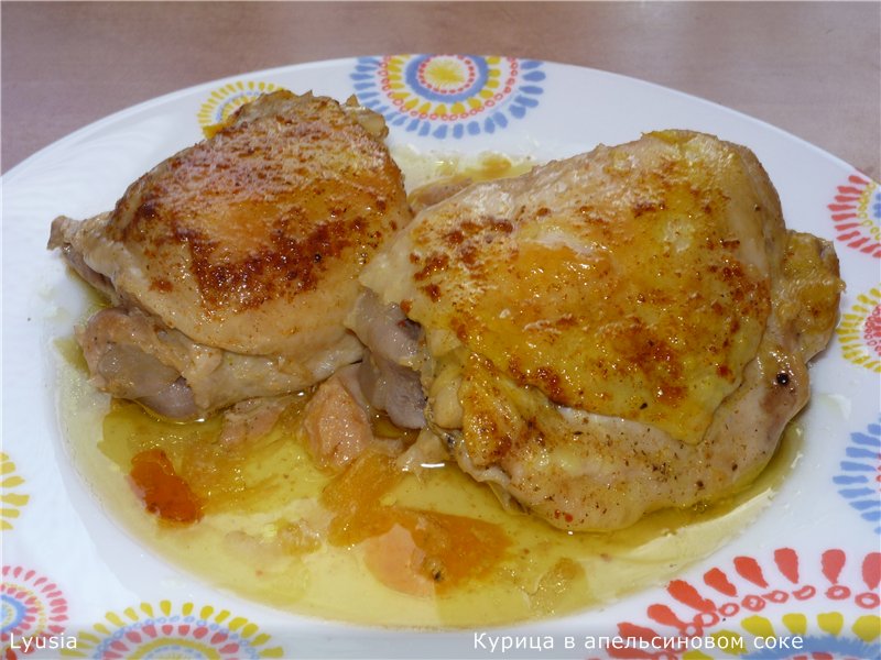 Kurczak w soku pomarańczowym i ziemniaki w sosie pomarańczowym (szybkowar marki 6050)
