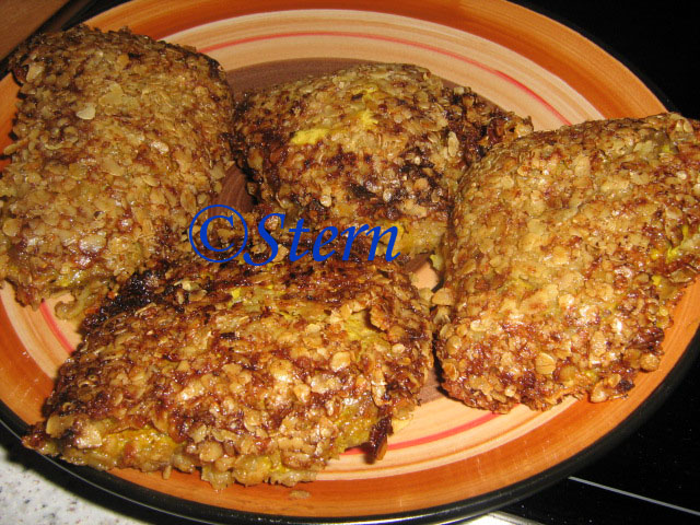 Beef liver in curry marinade and oat breading