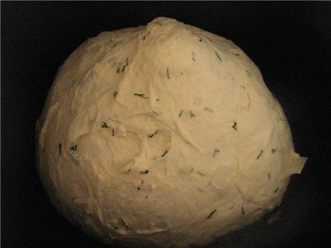Wheat bread with onions, cottage cheese, dill (oven)