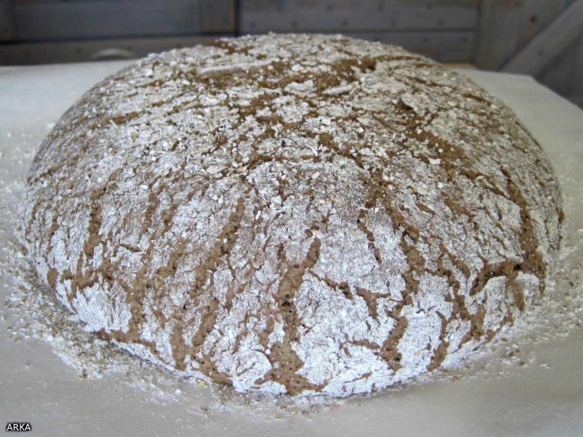 Pan de centeno en masa madre de harina de papel tapiz