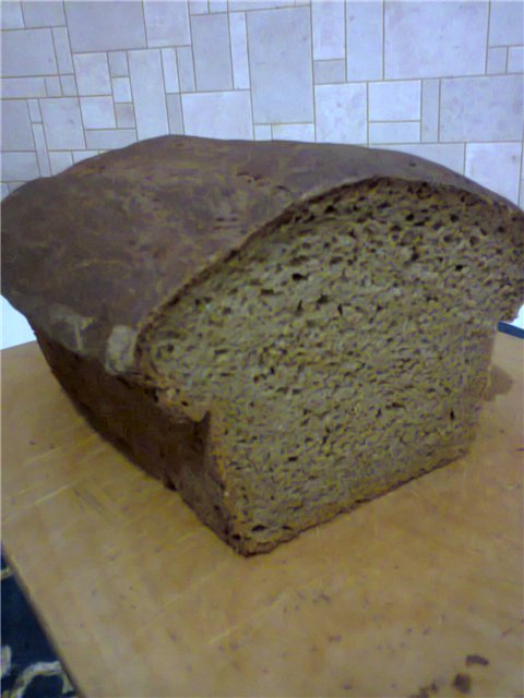 Rye-wheat (60/40) honey-malt bread (oven)