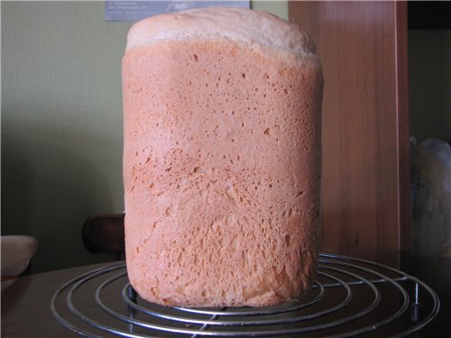 Wheat bread in a cold sponge way (bread maker)